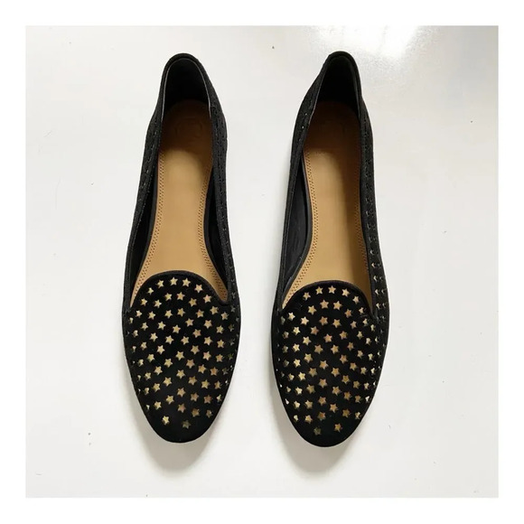 NEW Tory Burch Olympia Suede Embossed Star Loafer Flats size 10.5 - Picture 3 of 13